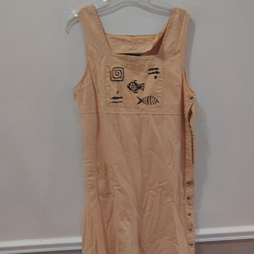 Peach Sleeveless Midi Dress